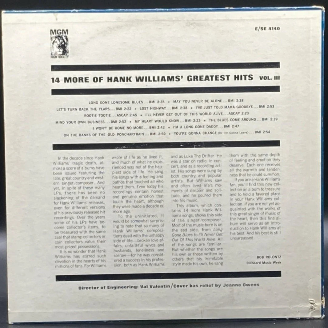 Hank Williams, Sr. - Greatest Hits Vol. III