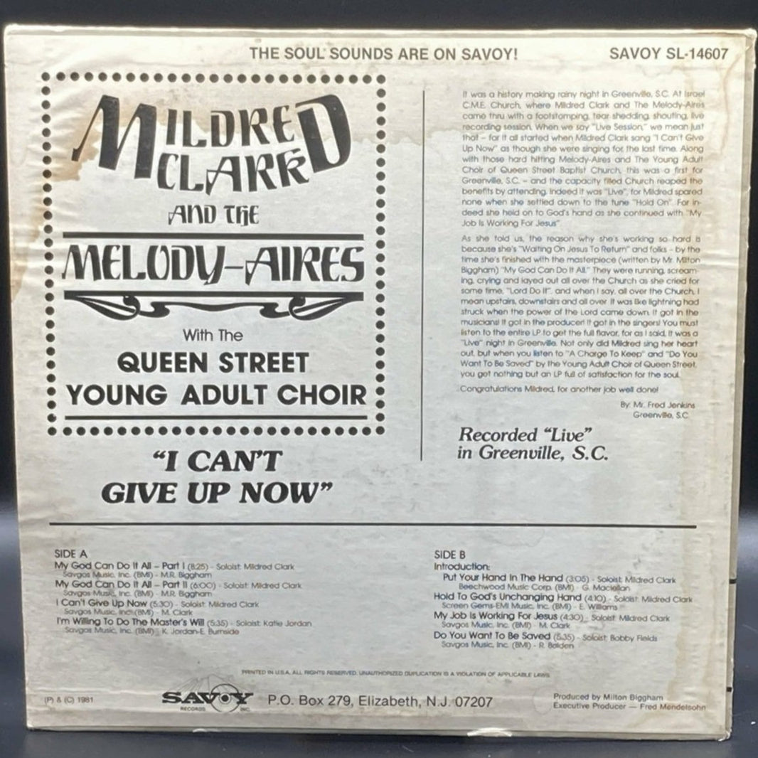 Mildred Clark & The Melody-Aires - I Can't Give Up Now