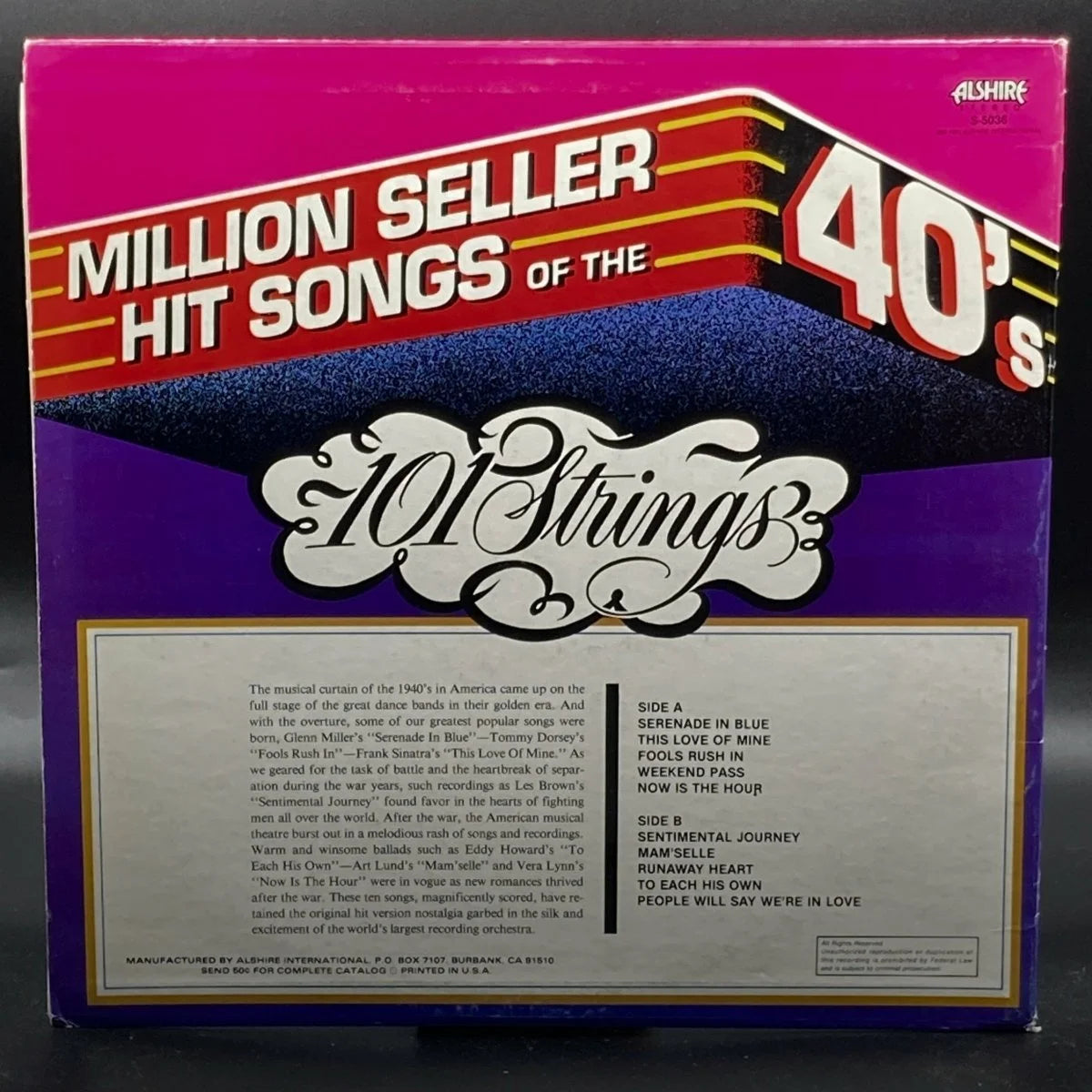 101 Strings - Million Seller Hit Songs Of The 40's