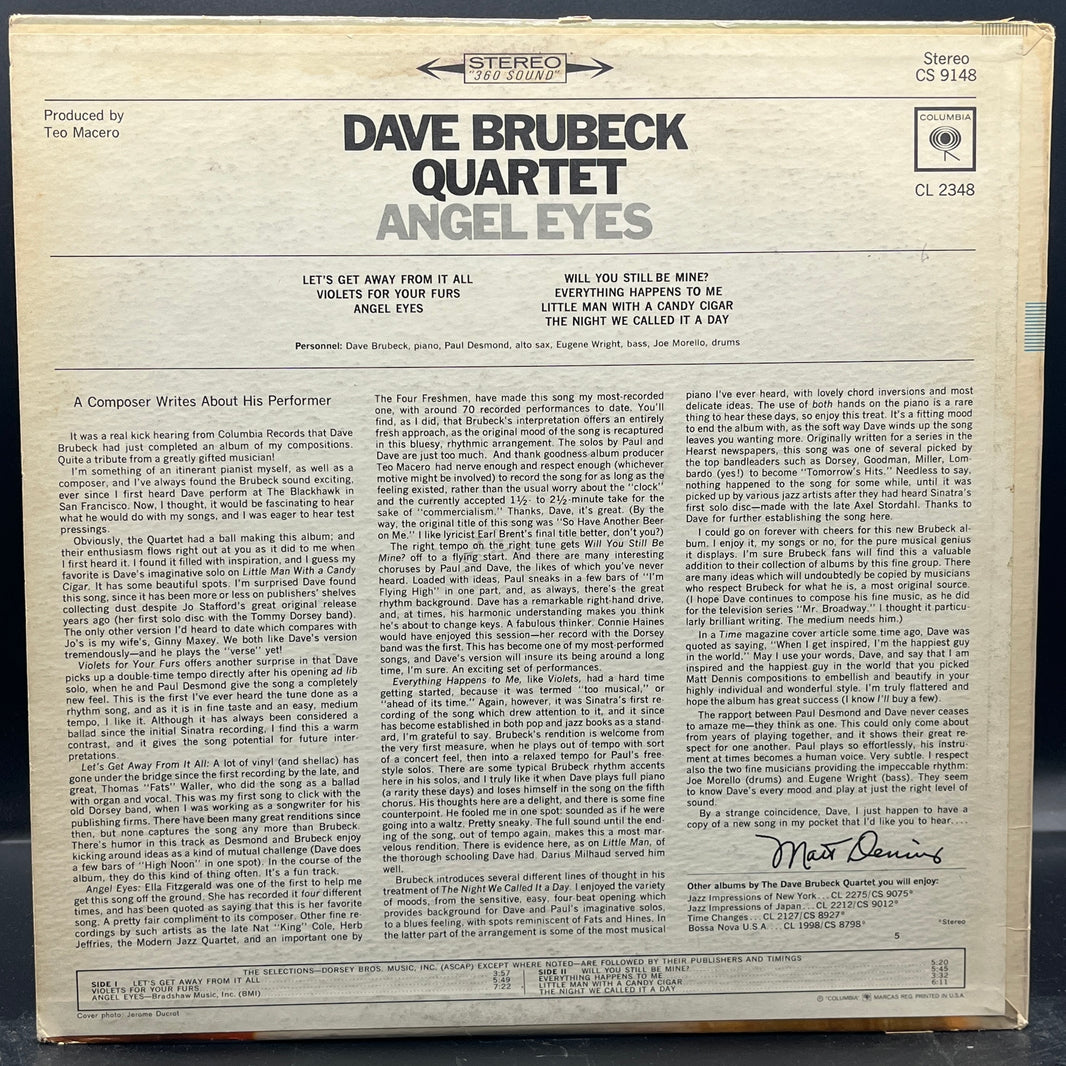The Dave Brubeck Quartet - Angel Eyes