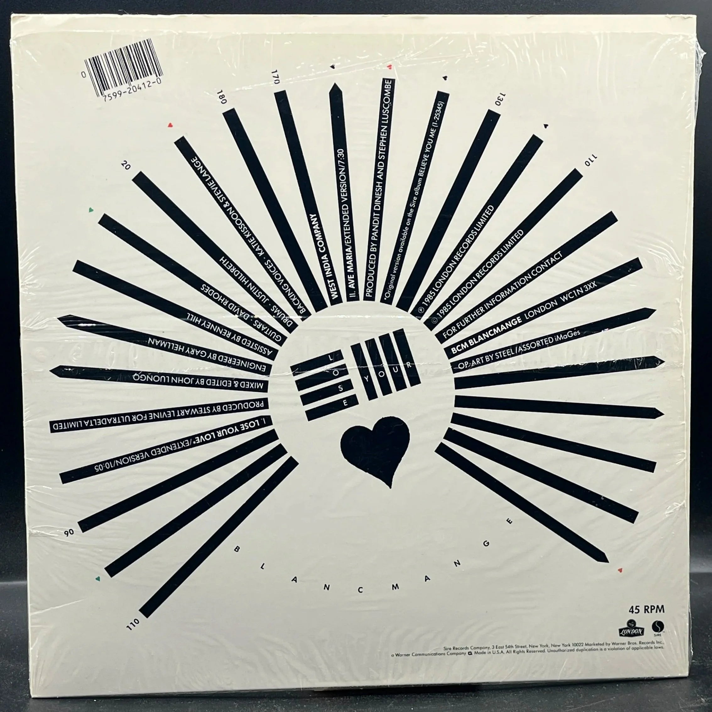 Blancmange/West India Company - Lose Your Love/Ave Maria (Single)