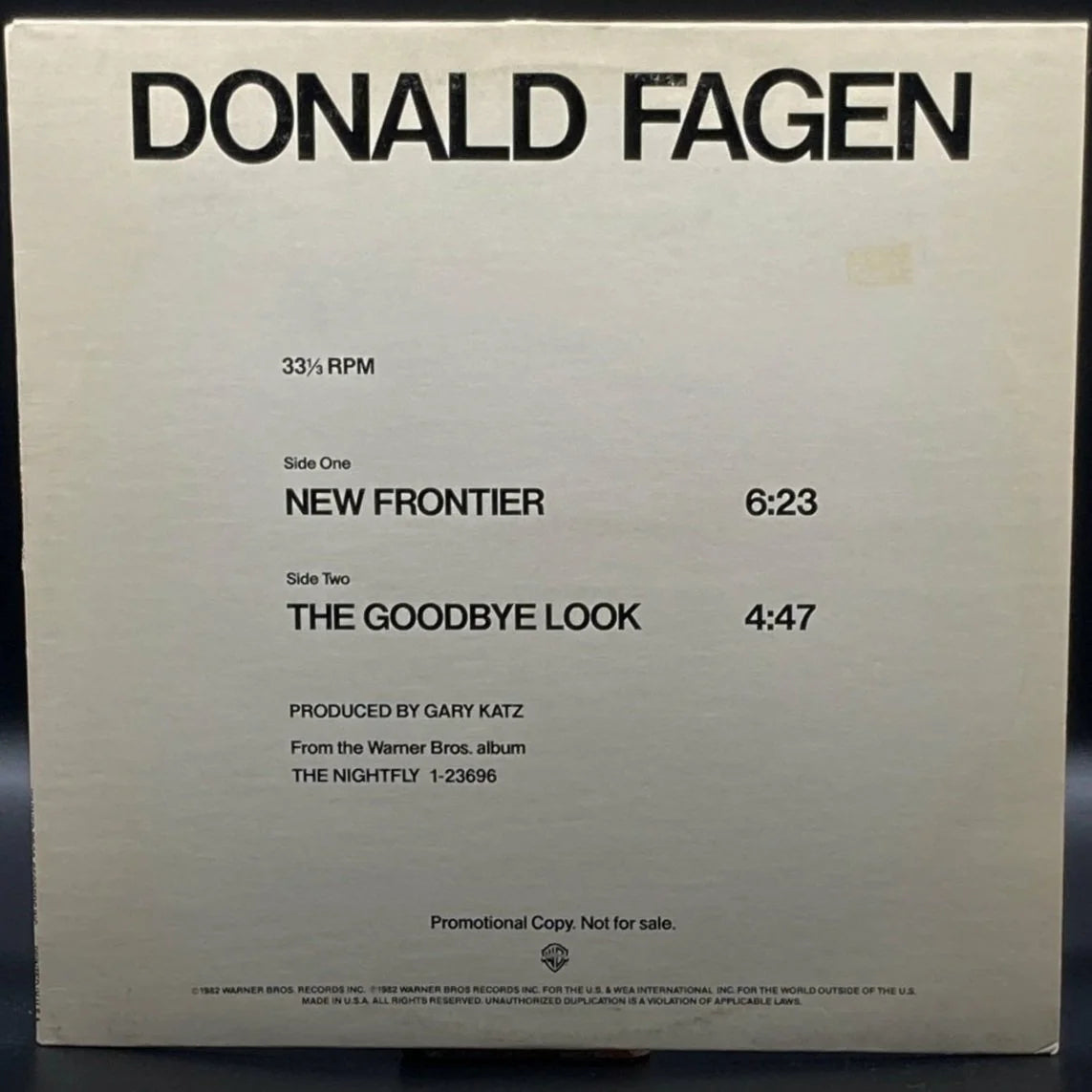 Donald Fagen - New Frontier/The Goodbye Look (Single)