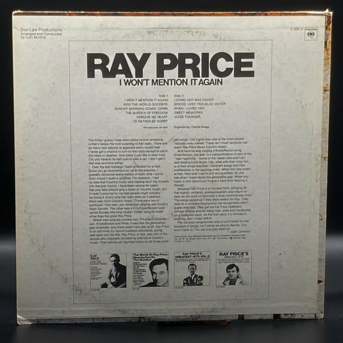 Ray Price - I Won't Mention It Again