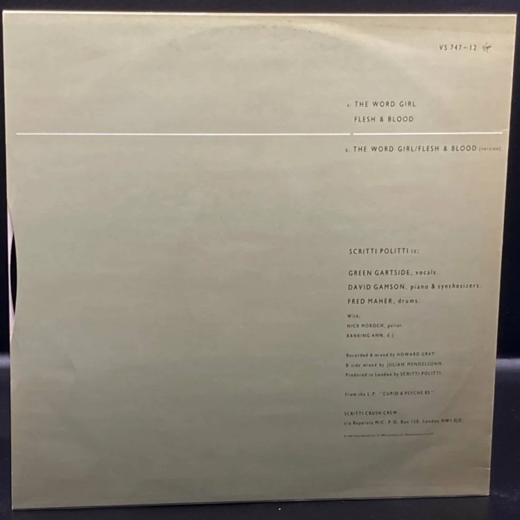 Scritti Politti with Ranking Ann - The Word Girl (Flesh And Blood Single)