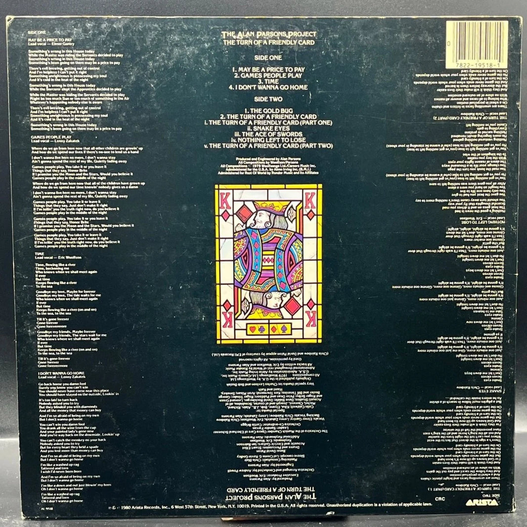 The Alan Parsons Project - The Turn Of A Friendly Card